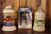 Miller, Eckrich & Camel Advertising Steins