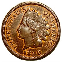 1890 Indian Head Penny NEARLY UNCIRCULATED