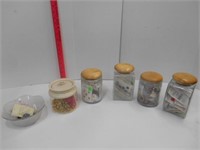 Large Selection of Sewing Notions and Canisters