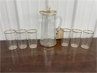 Glass Pitcher & 6 Tumblers