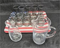 Group of vintage bar and serving glasses, set of