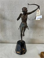 Bronze Art Deco Lady Archer Statue