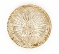 Coin 1909 Un Peso Mexico Libertad Silver Coin-EF+