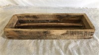 Antique Wooden Tool Caddy Steel Handle