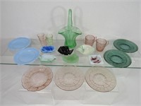 DEPRESSION GLASS GROUP LOT: