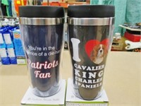 2 New 16oz Stainless Lined Travel Mugs