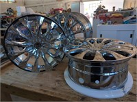 Three Pacer 776 Chrome Plated 16" x 7-1/2 Rims