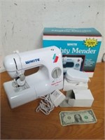 White Mighty Mender Sewing Machine in Box w/