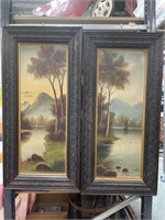 Pair 1924 Framed Oil Paintings