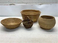 4 WOVEN  BASKETS