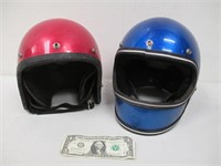2 Vintage 1970s Motorcycle Helmets
