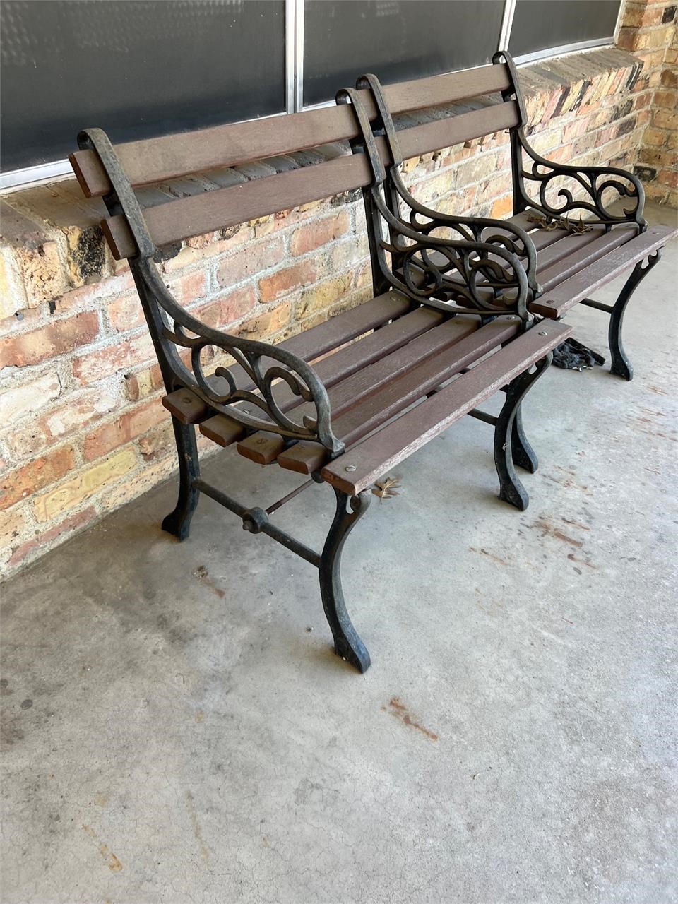 2 PORCH CHAIRS WOOD AND METAL