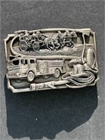 Solid Pewter Fire Department Belt Buckle