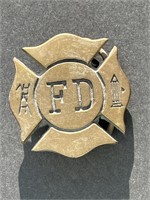Solid Brass Fire Department Belt Buckle