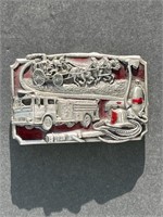 Solid Pewter Fire Department Belt Buckle