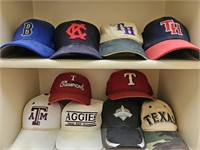 Baseball Caps, as pictured on 2 shelves