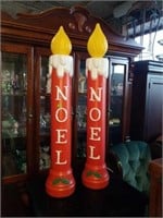 Pair of Vintage Noel Christmas Candles Large