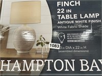 HAMPTON BAY TABLE LAMP RETAIL $100