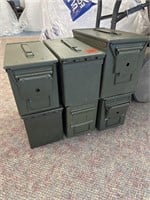 (6) metal ammo boxes