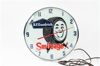 REPRODUCTION B.F. GOODRICH SMILEAGE LIGHTED CLOCK