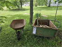 Old Wheelbarrow, Garden Wagon, & Swing