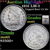 *Highlight* 1831 LM-2 Capped Bust 1/2 10c Graded m