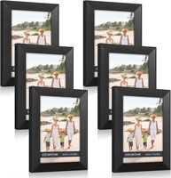 5 x 7" Black Plastic Picture Frame 6pk Bevel Shape