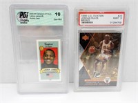 1 PSA MICHEAL JORDAN & 1 PGI LEBRON JAMES CARDS