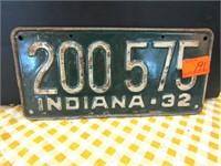 1932 IN License Plate