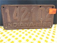 1928 IN License Plate