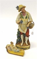 German ceramic standing grape picker figure