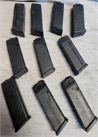 P - LOT OF 10, 45 CAL AMMO MAGS (F28)