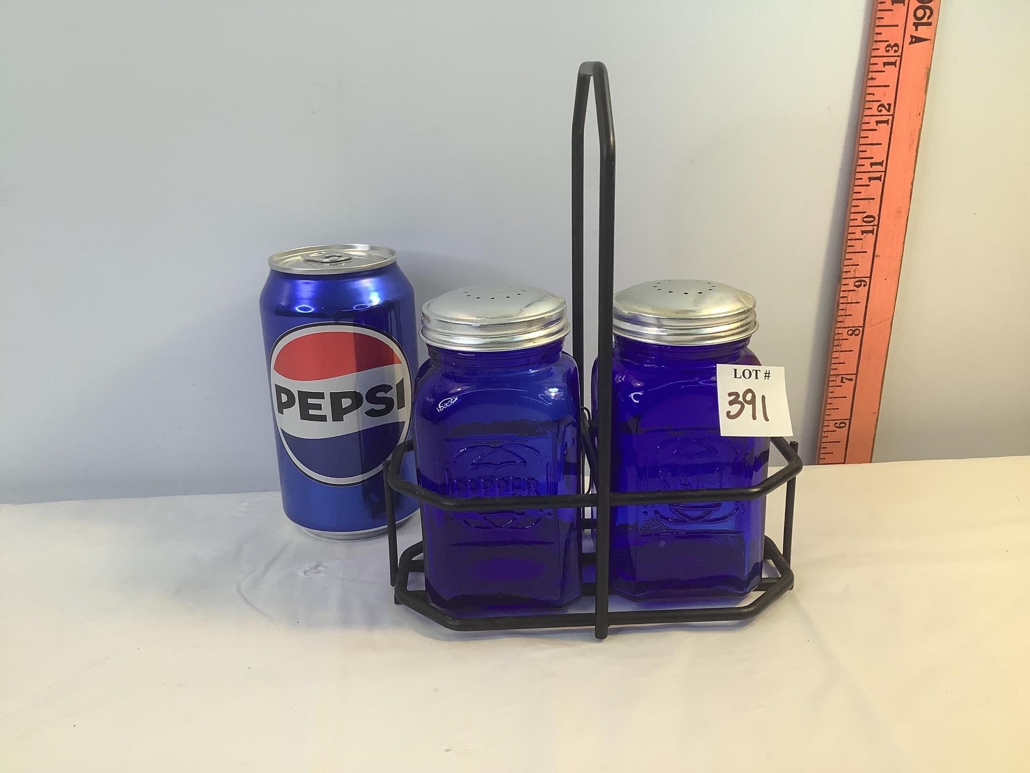 Blue Glass Salt & Pepper Shakers