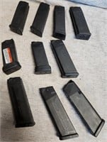 P - LOT OF 10, 45 CAL AMMO MAGS (F30)