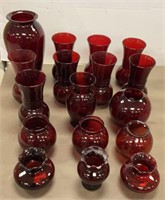 Ruby red vases