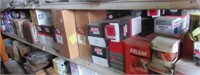 8' Shelf full that includes oil filters, fuel
