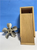 Vintage Fan Part and Wooden Wine Box