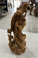 12" Bamboo Carved Scholar Sculpture