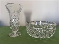 Royal Irish Crystal Vase & Footed Crystal Bowl