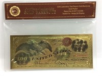1863 Gold Plated $100 Bank Note
