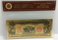 Gold Plated $10 Bank Note