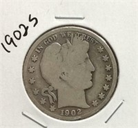 1902-S Barber Half Dollar Coin