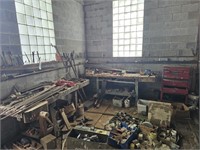 Work benches and contents of corner