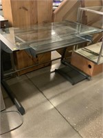 3ft Wide Glass Top Desk with Keyboard Drawer -