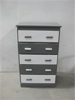 Tall Grey & White Painted Wood Dresser