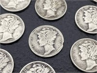 $10 Silver Mercury Dimes (100)