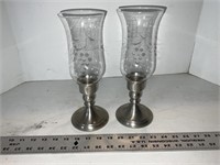 Pewter candle stick holders