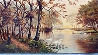Antique Landscape Oil on Canvas by Howard