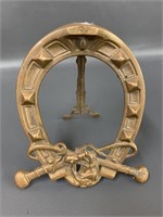 Vintage Brass Horseshoe picture frame