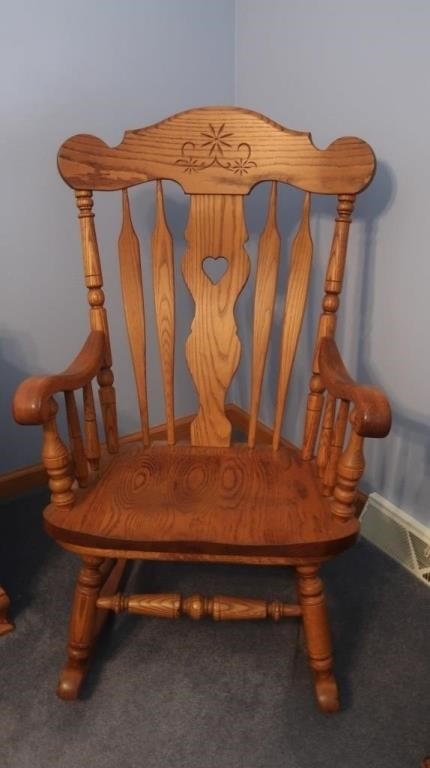 Bent & Bros Heavy Oak Rocker 27x33x43"